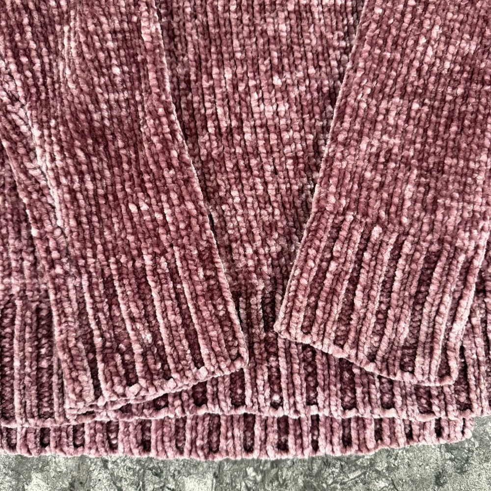 Orvis Womens Chenille V Neck Pullover Tunic Sweater Chunky Plushy‎ Mauve Sz M - Picture 6 of 9